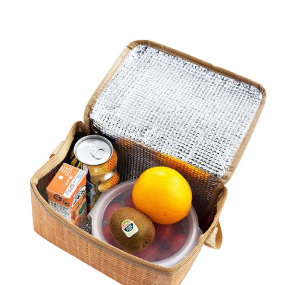 

New 22*14*12cm Canvas Lunch Bag Picnic Bags For Women Kids Portable Thermal Insulation Refrigerator Lunch Box Picnic Storage Bag
