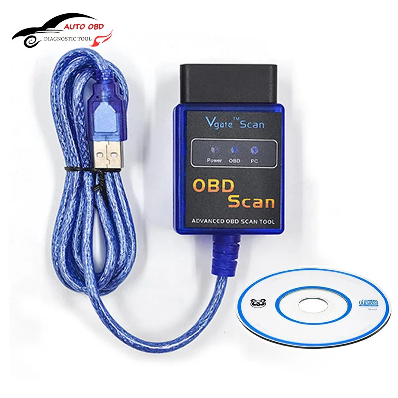 2016 Vgate Scan USB ELM327 OBD2 OBD 2 OBD Scan USB Interface Cable Car ECU Diagnostic Tool Scanner Car Code Readers & Scan Tools