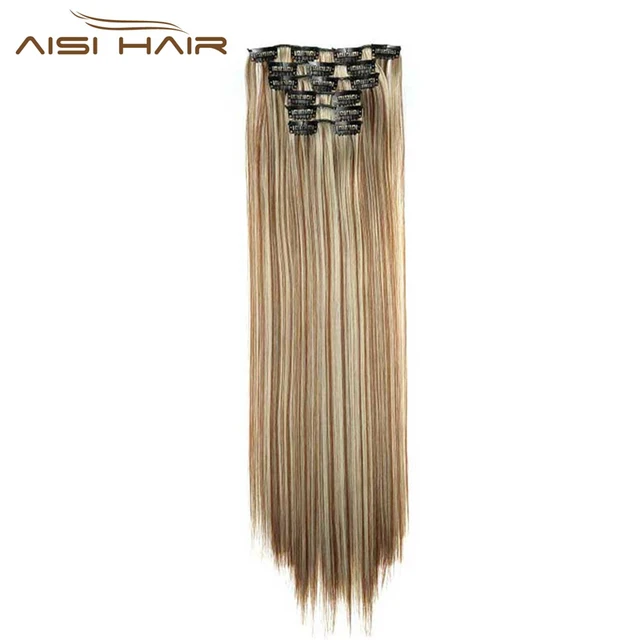 Cheap I's a wig 16 Clips in Hair Extension Long Straight 22" 140g Synthetic False Hairpieces Cheap I's a wig 16 Clips in Hair Extension Long Straight 22" 140g Synthetic False Hairpieces