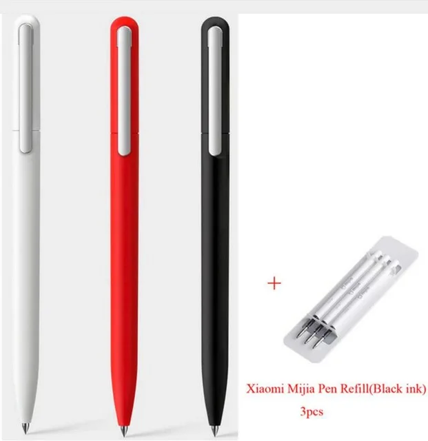 Xiaomi Pinluo 3 шт. stylo pour signature 9,5 мм 0,5 D'encre Lisse Suisse Recharge MiKuni Japon Encre ajouter Mijia stylo Noir - Цвет: 3pcs pen add 3inks