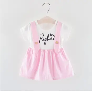

Simple Baby Girls Buttons Dress Summer Little Girls Cute Dress for 6months-3T