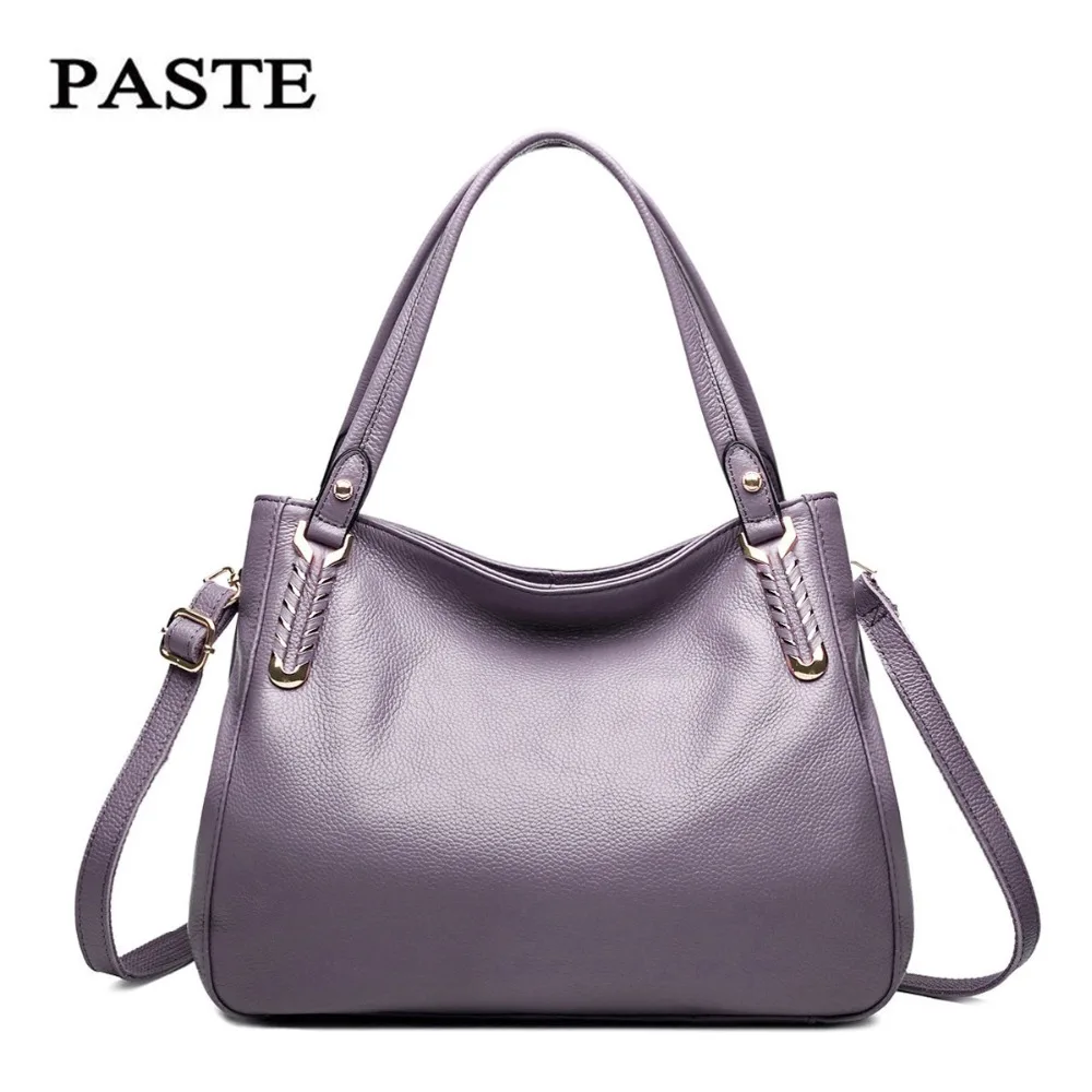 

PASTE Famous Brand Lady Real Leather Handbags school bags Famous Brands Designer Handbags High Quality Tote Bag hot new T416