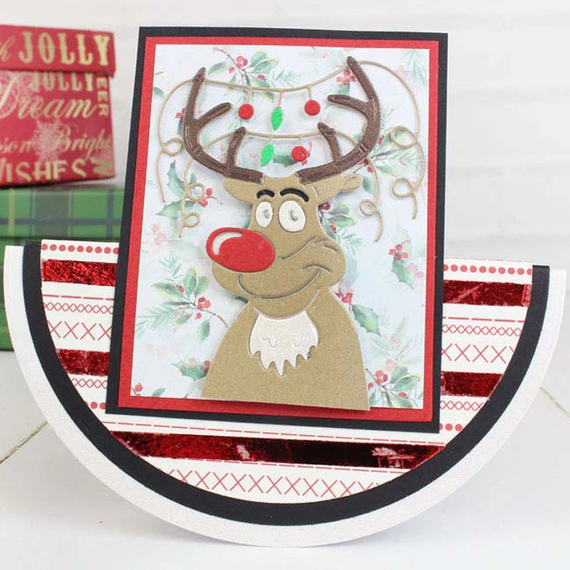 Металлические Вырубные штампы северного оленя Rudolph новые трафареты для сделай