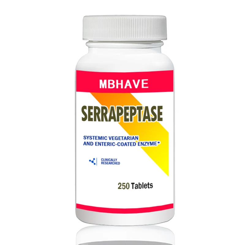 Дешево Бесплатная доставка Новинка 2019 Serrapeptase 80, 000iu 250 шт высокопрочная медицинская помощь
