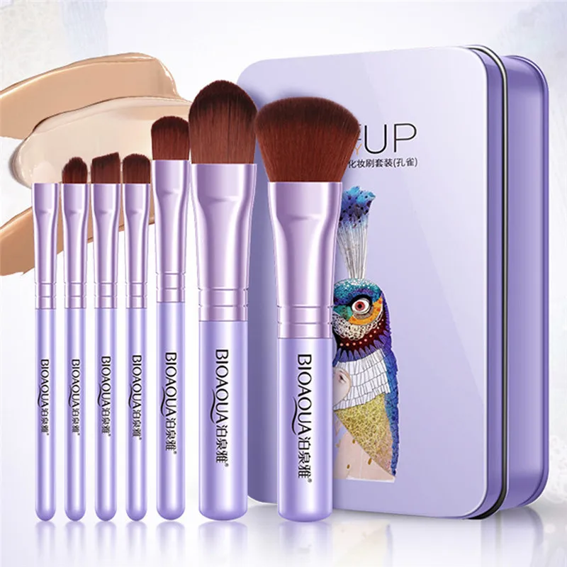 

BIOAOUA Brand 7PCS Make Up Foundation Eyebrow Eyeliner Blush Cosmetic Concealer Makeup Brushes oc11