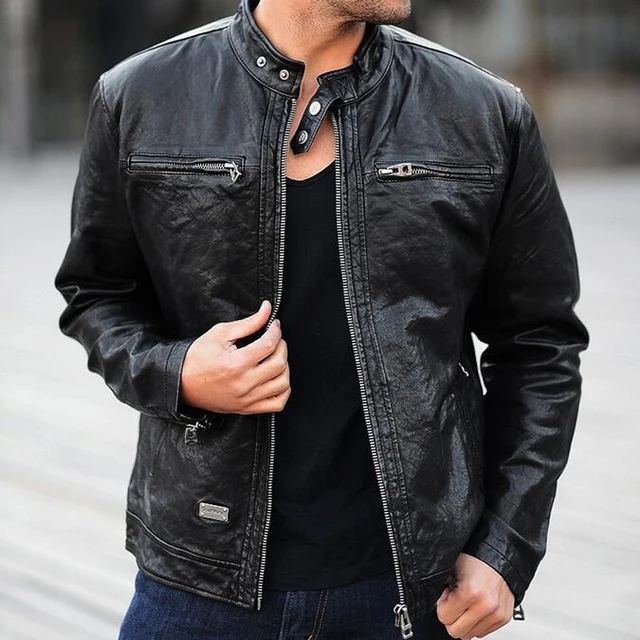 Dermis Leather Jacke Men Genuine Sheepskin/Suede Leather Jacket Fashion ...