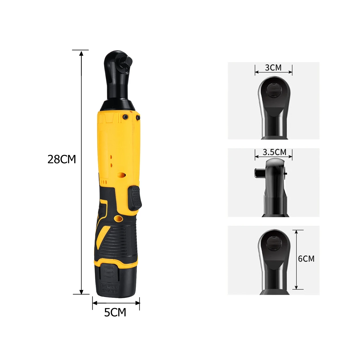 12V Портативный электрический беспроводной ключ 3/8 ''45N. m перезаряжаемый 1500mAh храповик 90 ° прямоугольный ключ набор электроинструментов