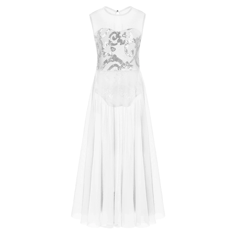 Kids Glittery Ballet Tutu Dress Gymnastics Leotard Dance Girls Floral Sequins Leotard contemporary Dress Lyrical Dance costumes