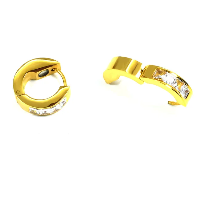 Classic Ladies High Polished Round Hoop Earrings Full Gold