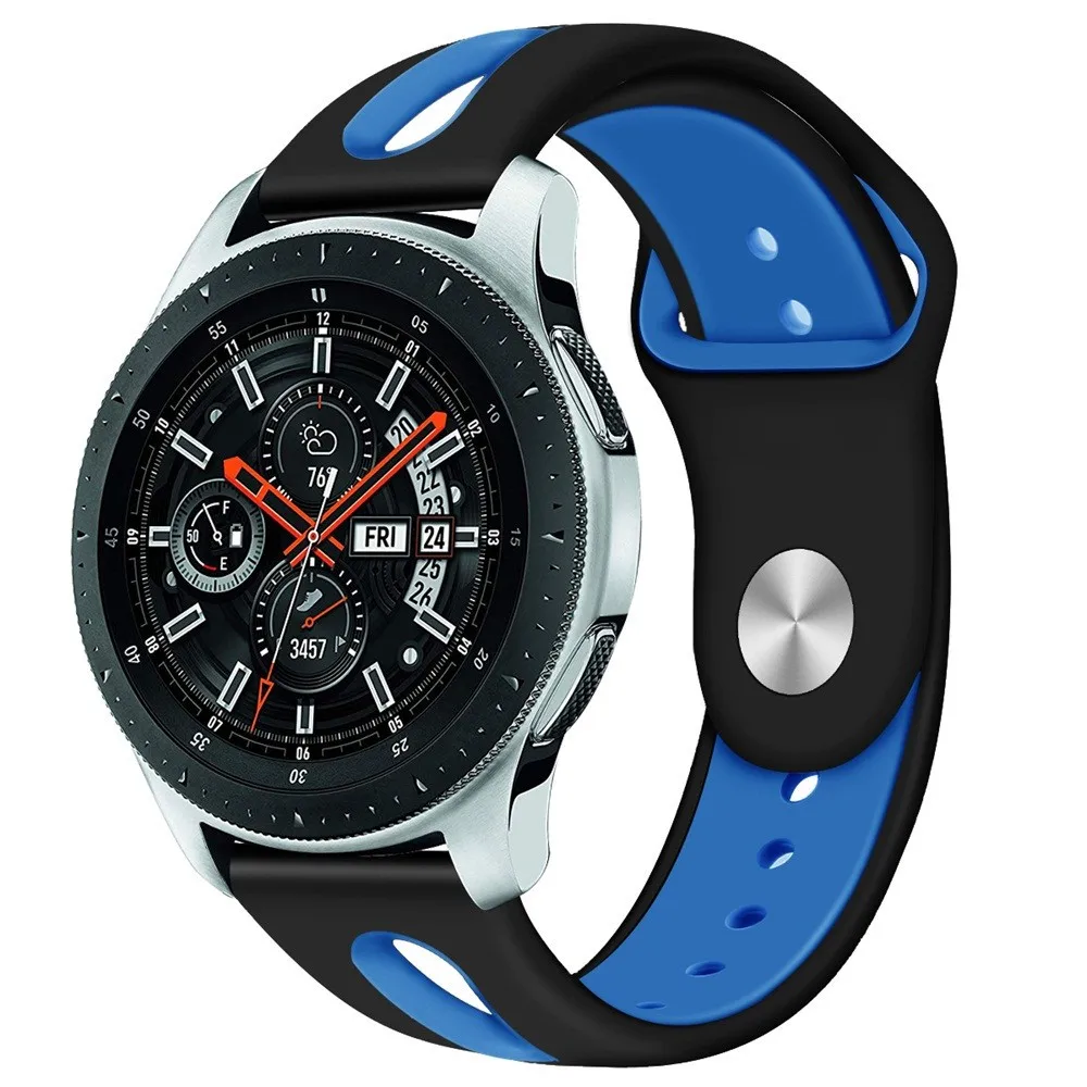 

Large Size Smart Watch Straps Replacement Soft Silicone Watch Band Double Colors Wrist Watch Strap For Samsung Galaxy Watch 46mm
