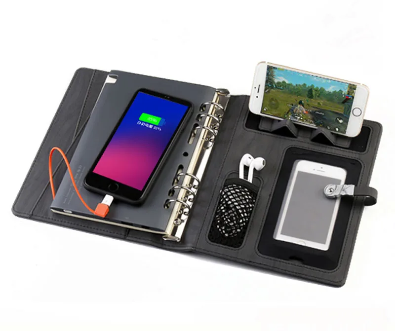 

Power Bank A5 Rechargeable Looseleaf Notebook Business Gift With Notebook Multifunctional U disk Rechargeable Notebook