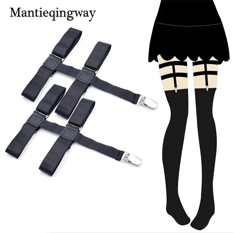 Mantieqingway Women Sexy Shirts Holders Garters Strap Band Adjustable