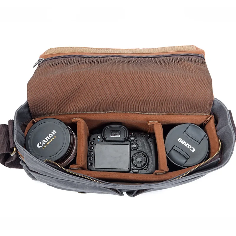 Холщовая Сумка на ремне для DSLR SLR камеры с футляром фото объектива Повседневная