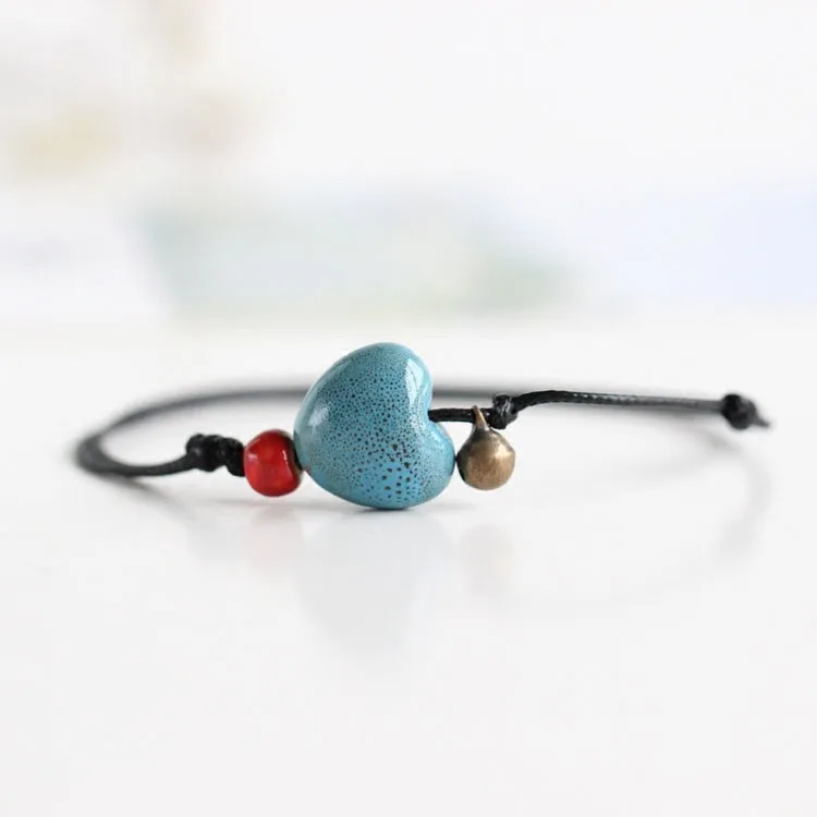Креативная Мода ручной работы Сердце керамические ножные браслеты маленькие ювелирные изделия Национальный Ветер части#1322