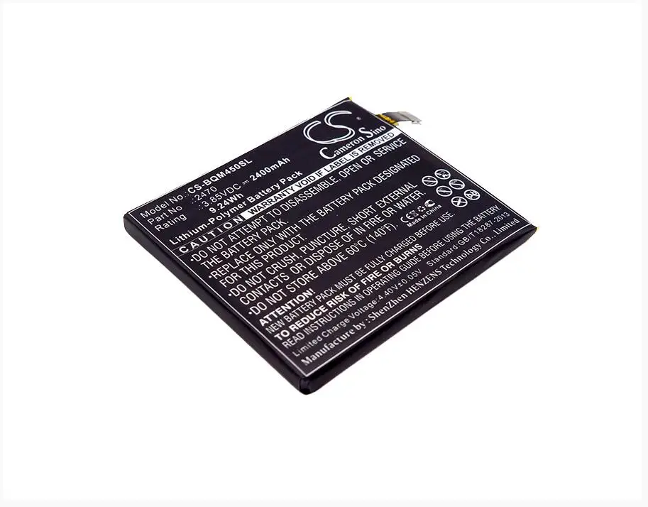 Аккумулятор Cameron Sino 2400 мАч для BQ Aquaris A4.5 4G M4.5 2470 аккумулятор