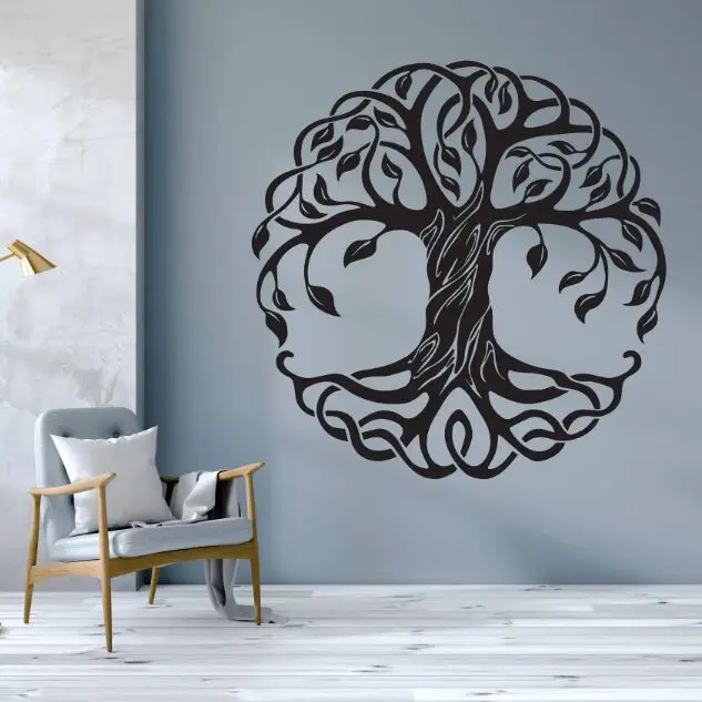 

Tree Wall Sticker Removable Tree Of Life Wall Decal Mandala Circle Trees Vinyl Wall Mural Home Decoration Yoga Wall Art AY1721