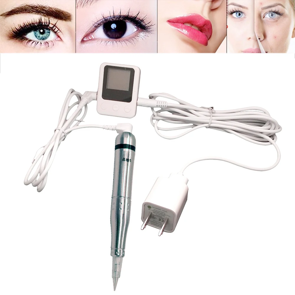 

Mini Panel Control Permanent Makeup tattoo machine Kit For Eyebrow Tattooing Lip eyeliner MTS Microblading Pen Set dermografo
