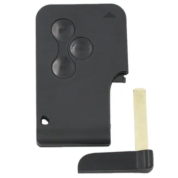 Keyforkess 433Mhz ID46 sostituzione Chip 3 pulsanti Smart Card telecomando portachiavi per Renault Megane Scenic 2003-2008 con lama non tagliata - KEYECU 433Mhz ID46 sostituzione Chip 3 pulsanti Smart Card telecomando portachiavi per Renault Megane Scenic