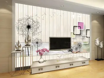 

3d wallpaper for room Dandelion Wood board Background wall mural 3d wallpaper 3d customized wallpaper