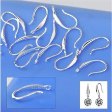 Grote Promotie 50 Pcs Sieraden Accessoires Goede Kwaliteit 925 Sterling Zilveren Oorbel Haken Leverback DIY Fittings Hot Koop(China)