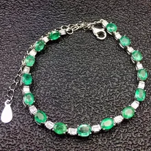 Натуральный изумруд браслет-цепочка настоящий и натуральный изумруд ювелирные изделия 0.25CT* 15 шт драгоценный камень# SL18062213