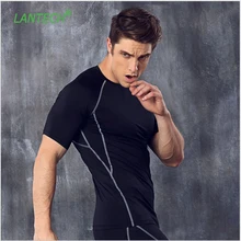 Lantech Для мужчин сжатия Колготки для новорождённых рубашка Run Бег Фитнес тренажерный зал тренировки спортивные Training Футбол Топы корректирующие топы, футболки Джерси