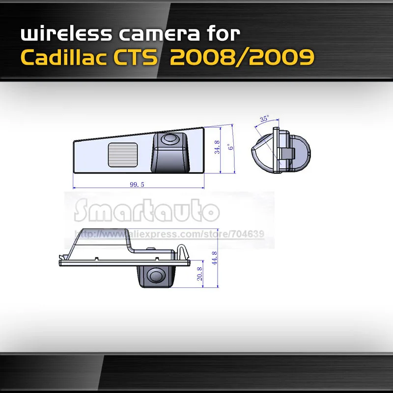 Wireless for Cadillac CTS 2008,2009 Car rear view Camera HD CCD Night