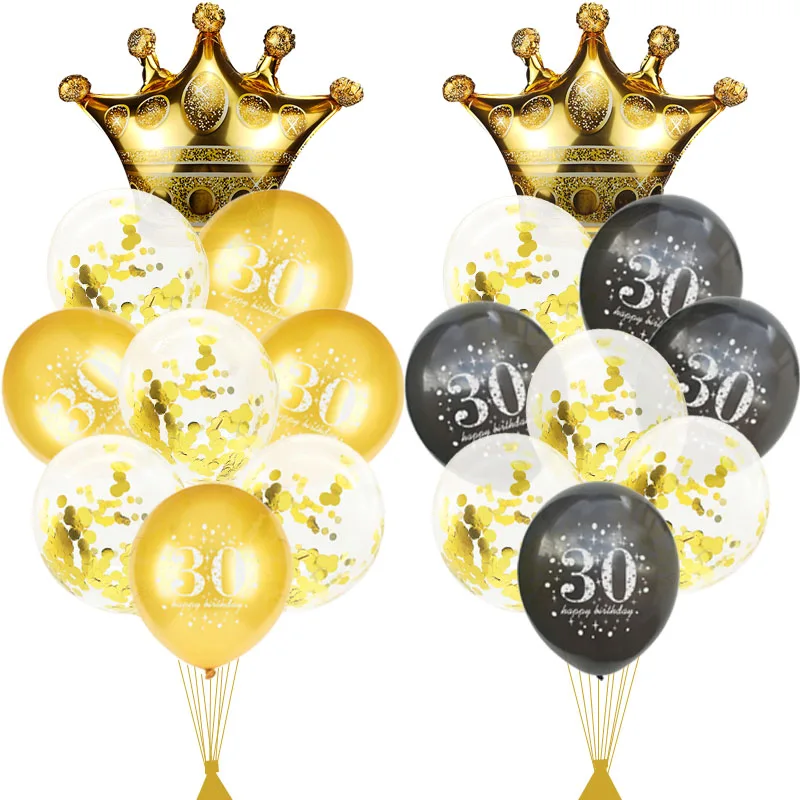

30 40 50 60 70 80 Years Birthday Balloon 30th Birthday Party Decorations Baloon Number 50th Adult Gold Black Birthday Party S2XZ