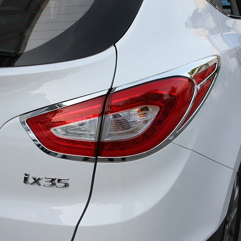 Для Hyundai ix35 2013 Chrome спереди и сзади Фары для автомобиля задние фонари Крышка лампы отделки Рамки ободок гарнир автомобиля Интимные аксессуары - Цвет: Rear 4pcs