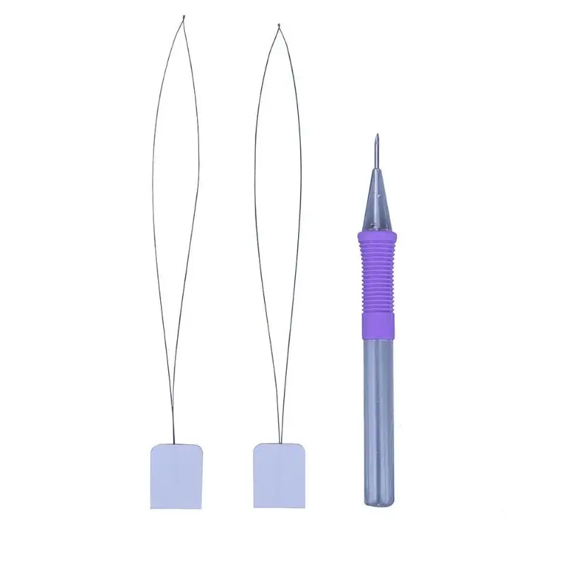 

1Set Flower Embroidery Felting Punch Needle Tool And Threader For Beginner Sewing Plastic + Metal Purple Home Use 12x1x1cm