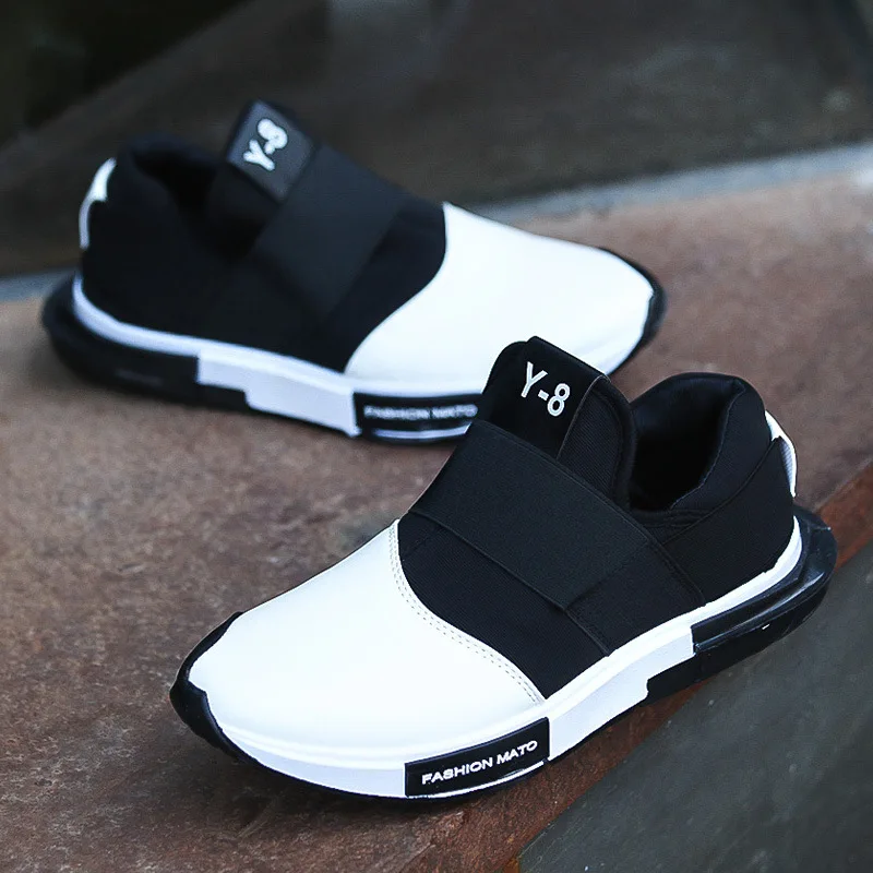 Y8 2017 Fashion Print Men Casual Shoes PU Leather Slip on