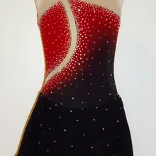 Красный Ice Катание Платья Горячей Продажи Женщин Фигурное Катание Dress Бренд Sexy Конкурс Катание Dress W21