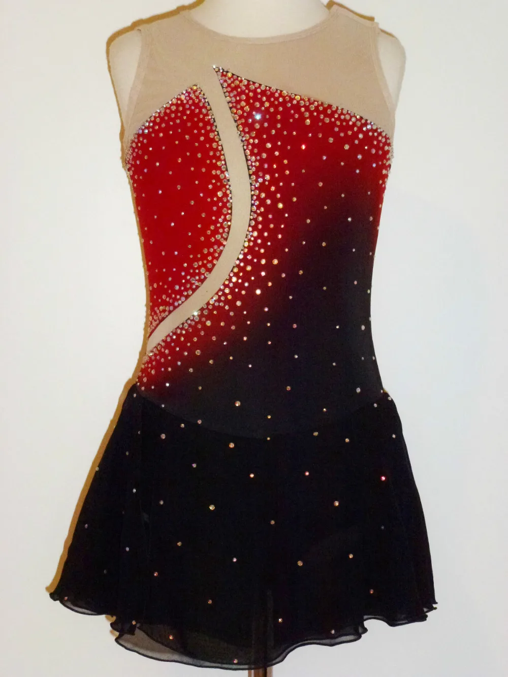 red ice skating dress