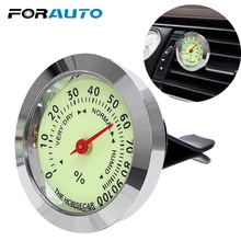 FORAUTO Luminous Thermometer Hygrometer Car Ornaments Automobile Air Vent Clip Decoration Car Styling Interior Accessories