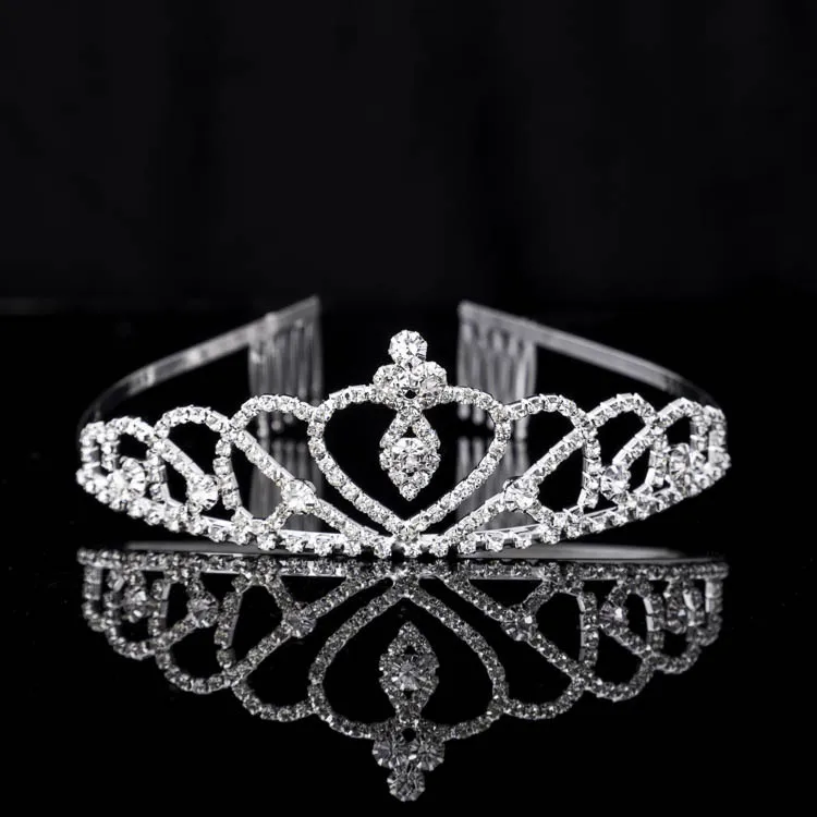 Valentine's Day Crystal Tiara Hairband Kid Girl Bridal Princess Prom Crown Party Accessiories Headband | Свадьбы и торжества