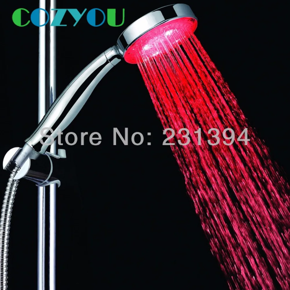 Cy8008-a5 Сверхновая продаж воды питание Ванная комната светодиодный душ стороны Термометры+ 7 цветов+ один Цвет светодиодный Насадки для душа