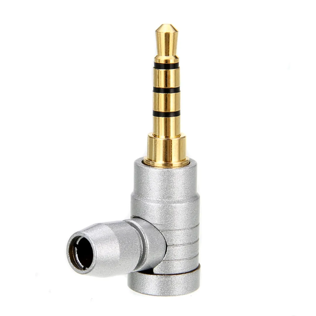 New 90 Degree Right Angle Male Jack Plug Audio Adapter L shape 3.5mm Stereo 4 Pole Audio Adapter Converter