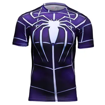 

Shirt Fitness Superman Spider-Man 3D T Shirt Men Bodybuilding short Sleeve Basketball Jerseys Jogging gym sport Yoga