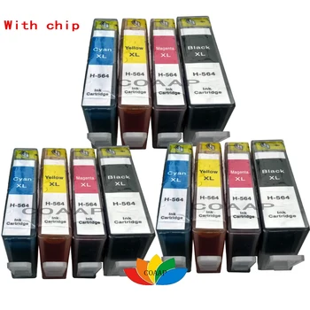 

12 Compatible Ink Cartridges for HP 564XL Black Cyan Magenta Yellow For hp C5400 C5370 C5383 C5393 C6340 C6380 Printer