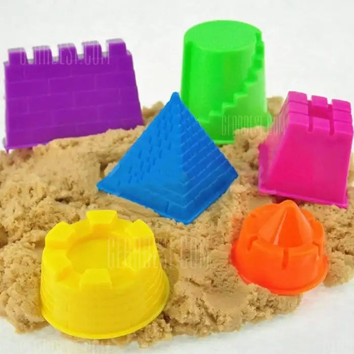 6 pièces Mini plastique sable plage jouet sable moule ensemble