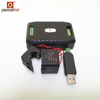 

New AC Single Phase Watt Energy Meter RS485 Modbus 220V 100A Voltage Current Frequency Power factor Kwh Meter With Split CT&USB