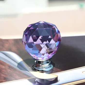 

35mm Luxury Pink Clear Crystal Wine Cabinet knob Bronze Cupboard Pull Silver Zinc Dresser Drawer Wardrobe Furniture
