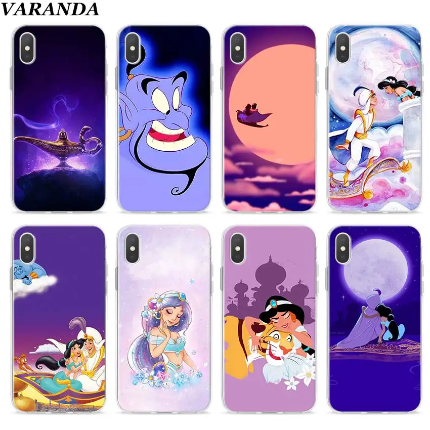 

Aladdin and the magic lamp Clear Case for Apple iPhone 7 8 Plus 6 6s Plus 5 5s X XR XS MAX TPU Soft cases Coque