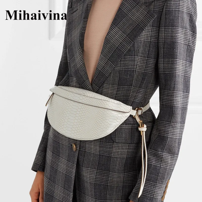 Mihaivina اعوج حقيبة صدر للرجال سيدة فاني حزم الأزياء مصمم الصدر حقيبة يد المرأة حقيبة فاخرة الخصر حزمة البطن أكياس محفظة