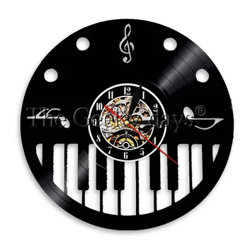 

1Piece Piano Keys and Treble Clef Vinyl Record Clock Music Notes Lamps Decorative Lighting For Piano Player Gift