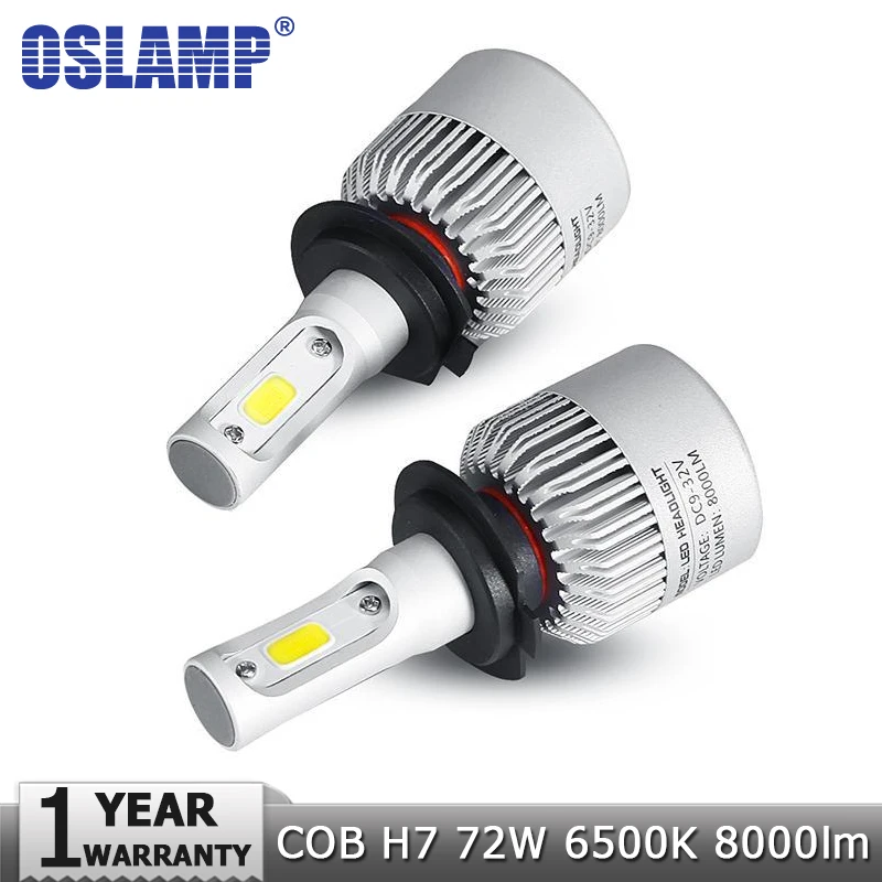 Oslamp H7 LED Car Headlight Bulb 72W 8000lm 6500K Auto Headlamp Fog Light Bulbs for Lada/Toyota/Renault/VW/Hyundai/Kia/Chevrolet