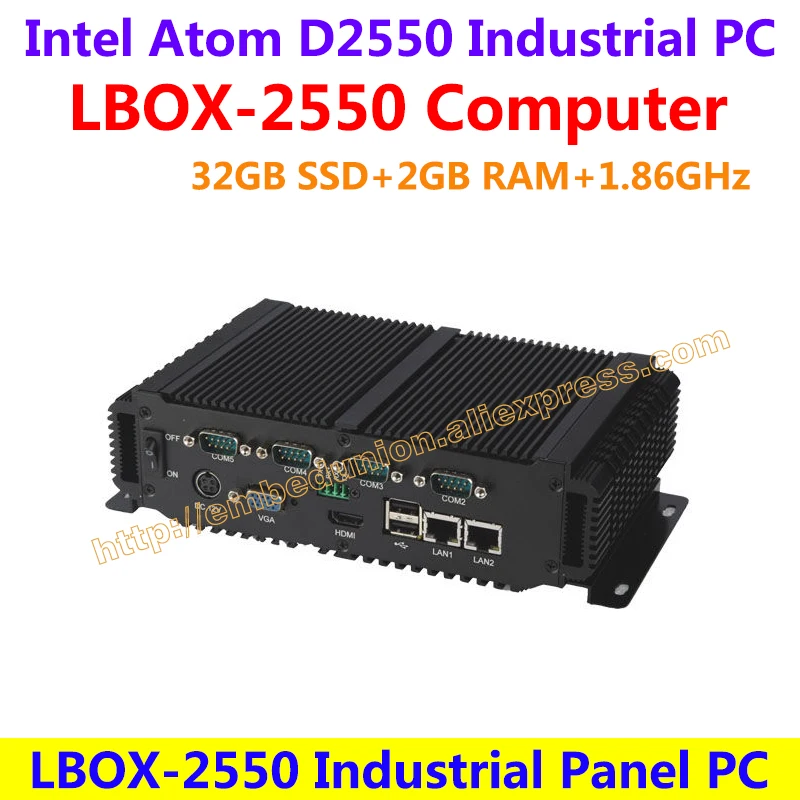 

LBOX-2550 Intel 1.86GHz 32GB SSD 2GB RAM(4xUSB Ports,6xRS232) Industrial Panel Computer low power high performance(LBOX-2550)