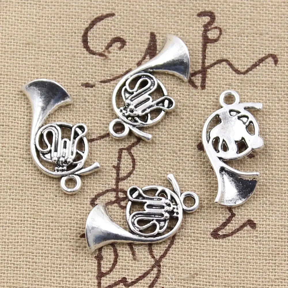 

20pcs Charms french Horn 23x18mm Antique Silver Plated Pendants Making DIY Handmade Tibetan Silver Jewelry