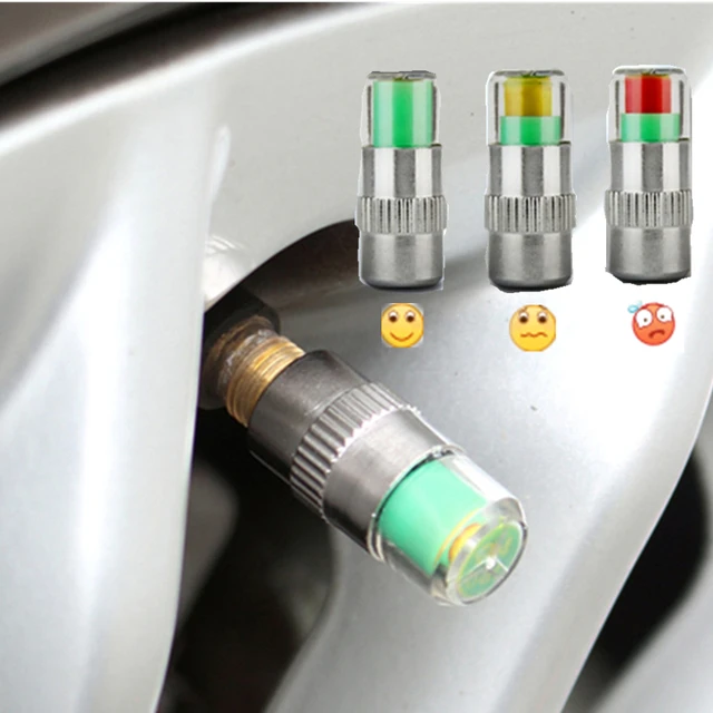 4PCS 2.4Bar 35PSI Car Auto Tire Pressure Monitor Valve Stem Caps Sensor