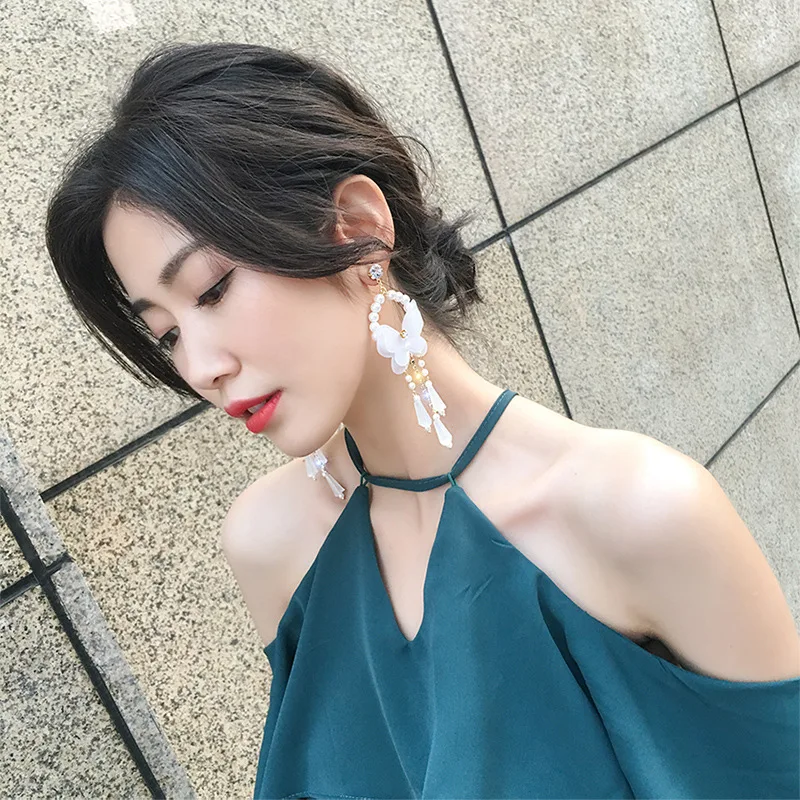 Новое поступление 2019 милые романтичные Женские Висячие серьги с жемчугом и